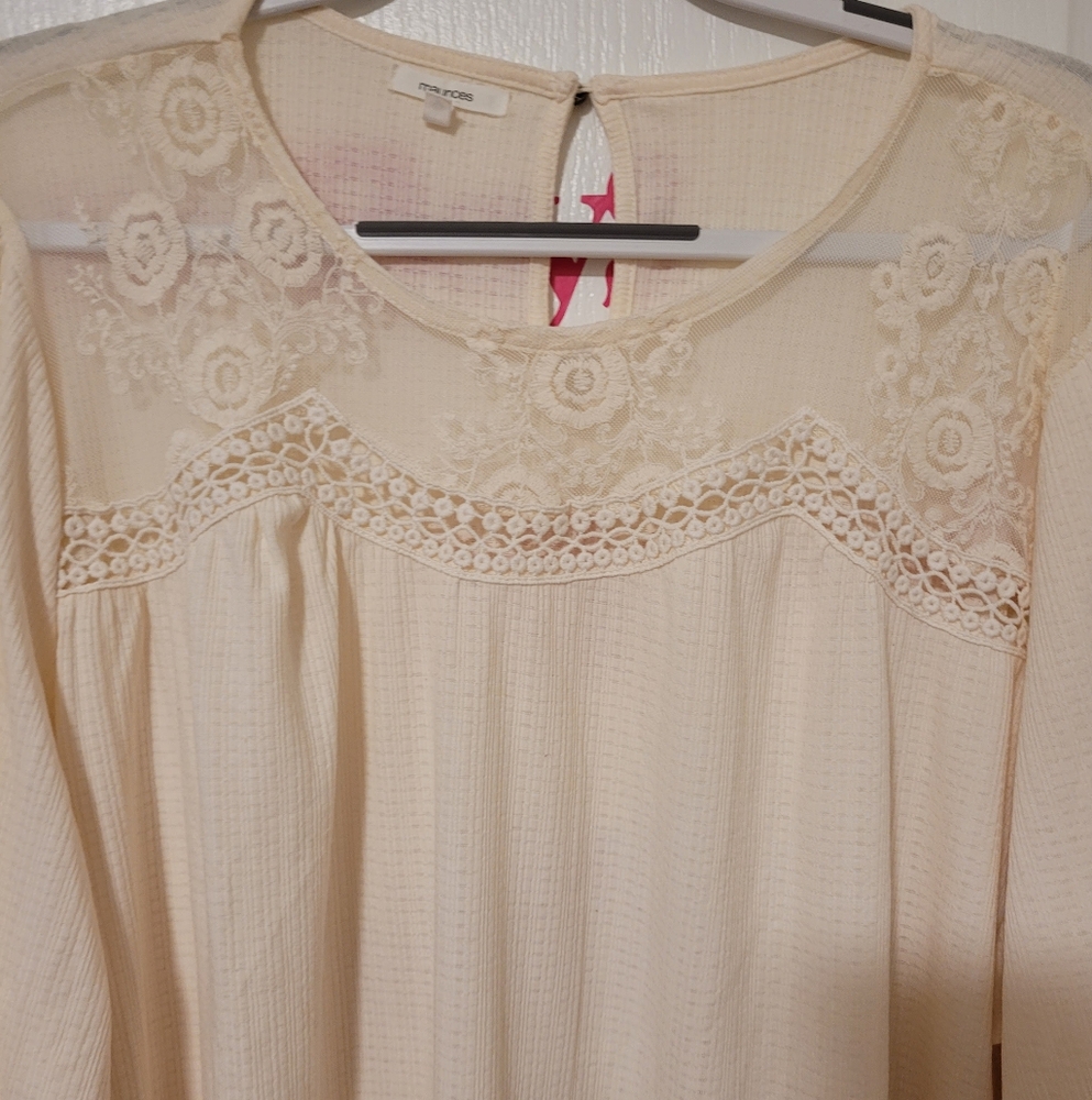(4X)  Off White Blouse from Maurices
